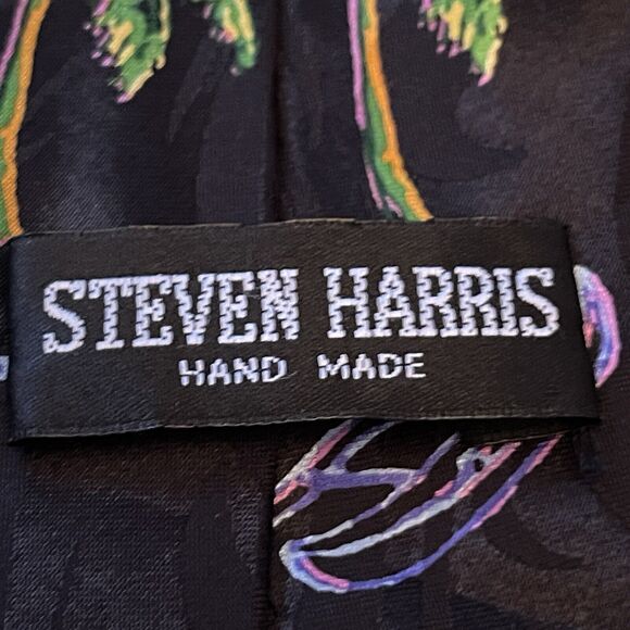 Vintage Steve Harris HandMade Polyester Made In Korea palm tree Canoe Print - Picture 9 of 10